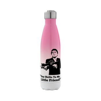 Scarface, Metal mug thermos Pink/White (Stainless steel), double wall, 500ml