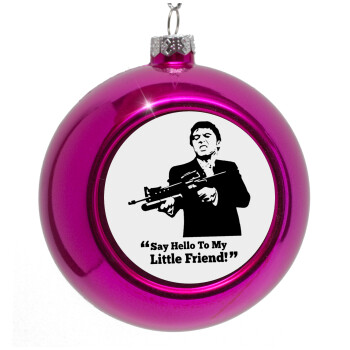 Scarface, Purple Christmas tree ornament bauble 8cm