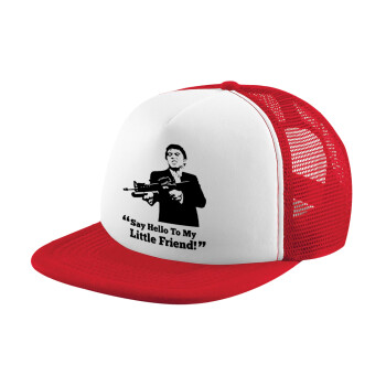 Scarface, Καπέλο Ενηλίκων Soft Trucker με Δίχτυ Red/White (POLYESTER, ΕΝΗΛΙΚΩΝ, UNISEX, ONE SIZE)