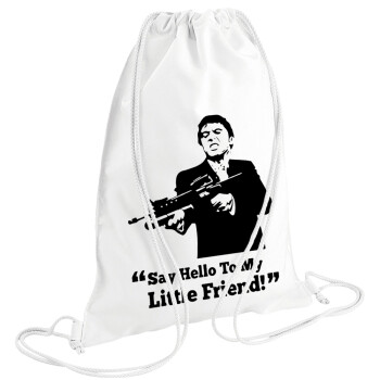 Scarface, Backpack pouch GYMBAG white (28x40cm)