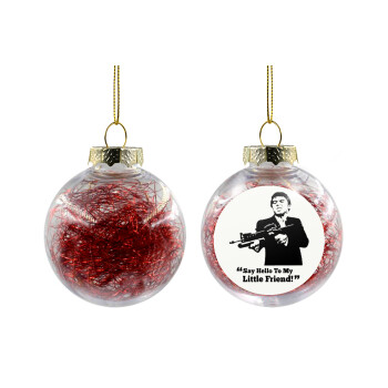 Scarface, Transparent Christmas tree ball ornament with red filling 8cm