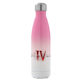 Diablo iv, Metal mug thermos Pink/White (Stainless steel), double wall, 500ml