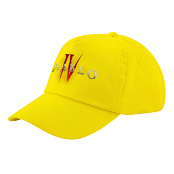 Diablo iv, Child's Baseball Cap, 100% Cotton Twill, Yellow (COTTON, CHILD, UNISEX, ONE SIZE)