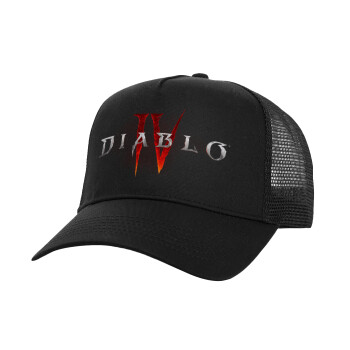 Diablo iv, Καπέλο Ενηλίκων Structured Trucker, με Δίχτυ, Μαύρο (100% ΒΑΜΒΑΚΕΡΟ, ΕΝΗΛΙΚΩΝ, UNISEX, ONE SIZE)