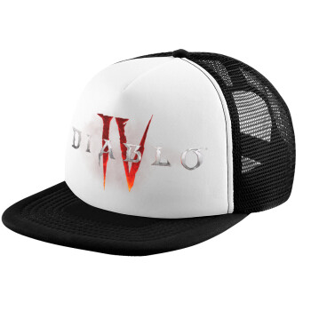 Diablo iv, Child's Soft Trucker Hat with BLACK/WHITE Mesh (POLYESTER, CHILD, ONE SIZE)