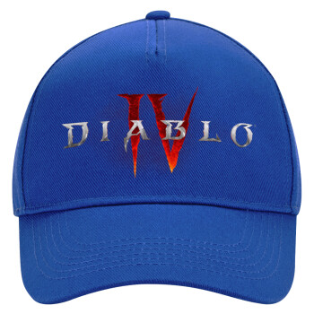 Diablo iv, Ultimate Adult Hat BLUE, (100% COTTON DRILL, ADULT, UNISEX, ONE SIZE)