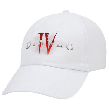 Diablo iv, Adult Baseball Cap White 5-panel (POLYESTER, ADULT, UNISEX, ONE SIZE)