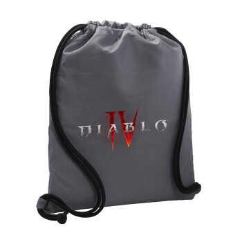 Diablo iv, Τσάντα πλάτης πουγκί GYMBAG ΓΚΡΙ, με τσέπη (40x48cm) & χονδρά κορδόνια