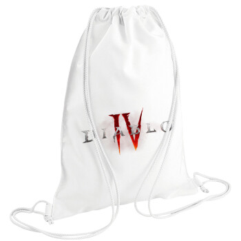 Diablo iv, Backpack pouch GYMBAG white (28x40cm)