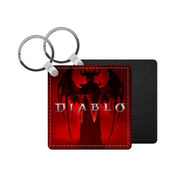 Diablo iv, Μπρελόκ Δερματίνη, τετράγωνο ΜΑΥΡΟ (5x5cm)