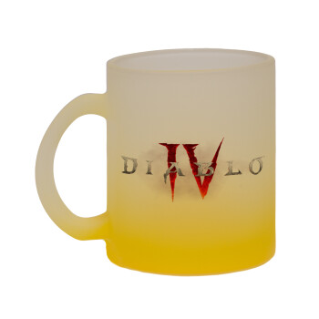 Diablo iv, Κούπα γυάλινη δίχρωμη με βάση το κίτρινο ματ, 330ml