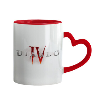 Diablo iv, Κούπα καρδιά χερούλι κόκκινη, κεραμική, 330ml