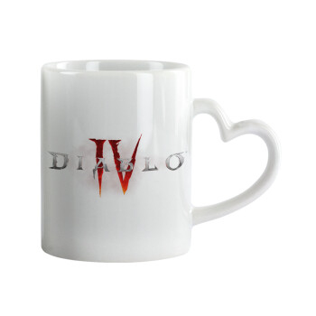 Diablo iv, Mug heart handle, ceramic, 330ml