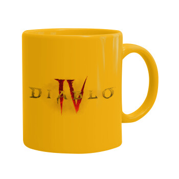 Diablo iv, Ceramic coffee mug yellow, 330ml