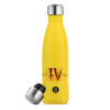 Yellow Stainless Steel Metallic Thermos, double-walled, 500ml