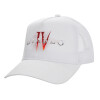 Structured Trucker Adult Hat, with Mesh, WHITE (100% COTTON, ADULT, UNISEX, ONE SIZE)