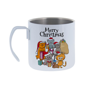 Merry Christmas Cats, Mug Stainless steel double wall 400ml