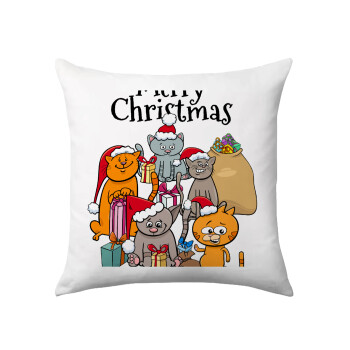 Merry Christmas Cats, Sofa cushion 40x40cm includes filling