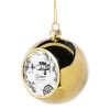 Golden Christmas tree ball ornament 8cm