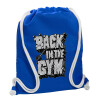 Backpack pouch GYMBAG Blue, with pocket (40x48cm) & thick cords