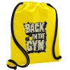 Backpack pouch GYMBAG Yellow, with pocket (40x48cm) & thick cords