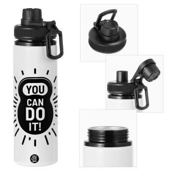 You can do it, Metal water bottle with safety cap, aluminum 850ml