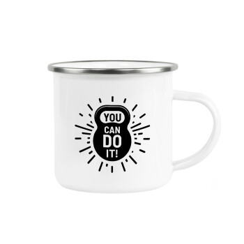 You can do it, Metallic enamel cup white 360ml