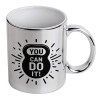 Mug ceramic, silver mirror, 330ml