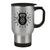 Stainless steel travel mug with lid, double wall 450ml