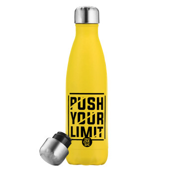 Push your limit, Yellow Stainless Steel Metallic Thermos, double-walled, 500ml