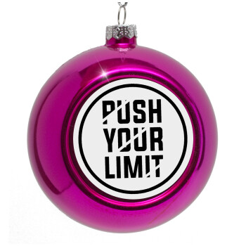 Push your limit, Purple Christmas tree ornament bauble 8cm