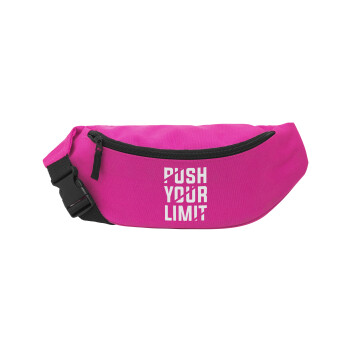 Push your limit, Unisex τσαντάκι μέσης (μπανάνα) χρώματος ΡΟΖ με 2 τσέπες