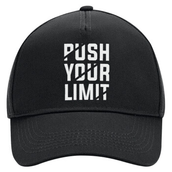 Push your limit, Καπέλο Ενηλίκων Ultimate ΜΑΥΡΟ, (100% ΒΑΜΒΑΚΕΡΟ DRILL, ΕΝΗΛΙΚΩΝ, UNISEX, ONE SIZE)
