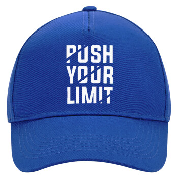 Push your limit, Ultimate Adult Hat BLUE, (100% COTTON DRILL, ADULT, UNISEX, ONE SIZE)