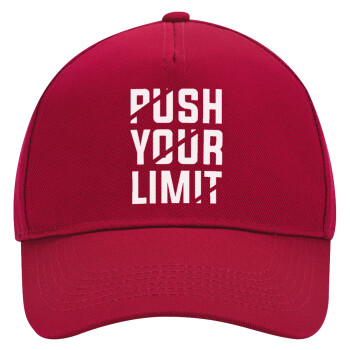 Push your limit, Adult Ultimate Hat RED, (100% COTTON DRILL, ADULT, UNISEX, ONE SIZE)