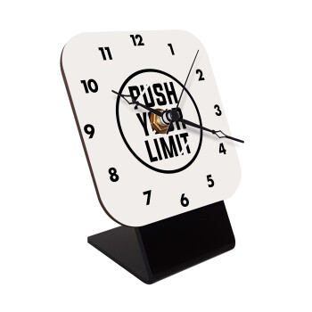 Push your limit, Quartz Wooden table clock with hands (10cm)