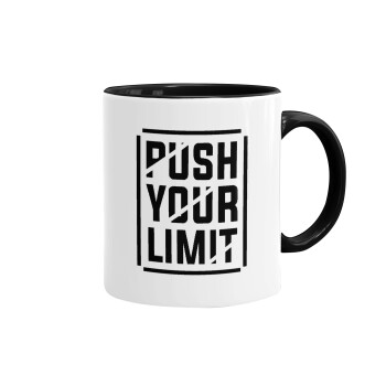 Push your limit, Mug colored black, ceramic, 330ml