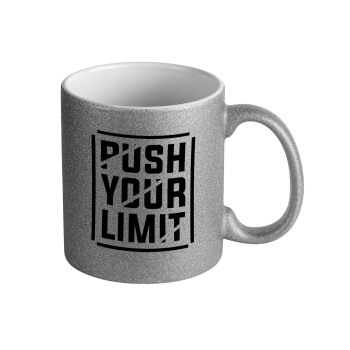 Push your limit, Κούπα Ασημένια Glitter που γυαλίζει, κεραμική, 330ml