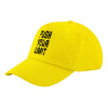 Child's Baseball Cap, 100% Cotton Twill, Yellow (COTTON, CHILD, UNISEX, ONE SIZE)