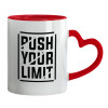 Mug heart red handle, ceramic, 330ml