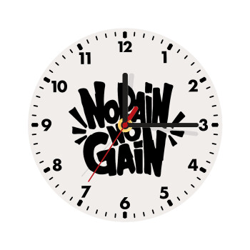 No pain no gain, Wooden wall clock (20cm)