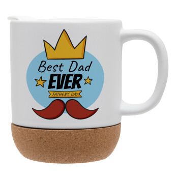 King, Best dad ever, Ceramic coffee mug Cork (MAT), 330ml (1pcs)