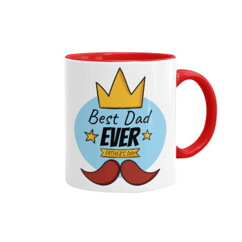 King, Best dad ever, Mug colored red, ceramic, 330ml