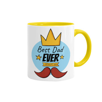 King, Best dad ever, Mug colored yellow, ceramic, 330ml