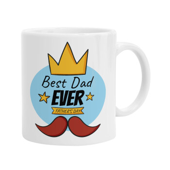 King, Best dad ever, Ceramic coffee mug, 330ml (1pcs)
