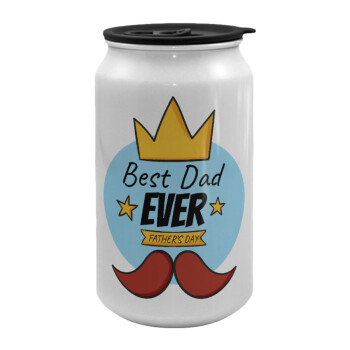 King, Best dad ever, Κούπα ταξιδιού μεταλλική με καπάκι (tin-can) 500ml