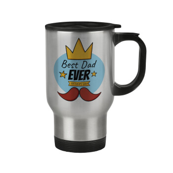 King, Best dad ever, Stainless steel travel mug with lid, double wall 450ml