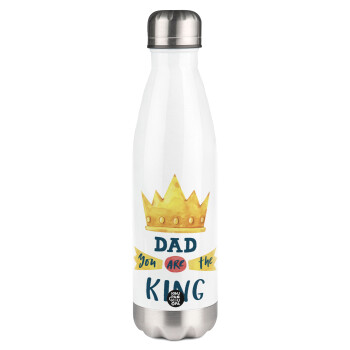 Dad you are the King, Metal mug thermos White (Stainless steel), double wall, 500ml