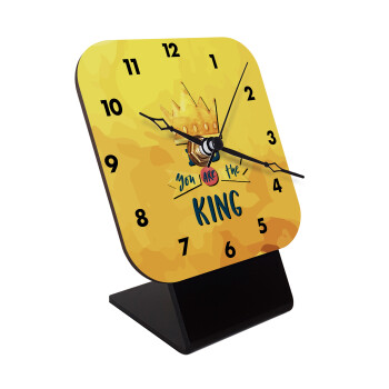 Dad you are the King, Επιτραπέζιο ρολόι ξύλινο με δείκτες (10cm)