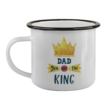 Dad you are the King, Κούπα εμαγιέ με μαύρο χείλος 360ml